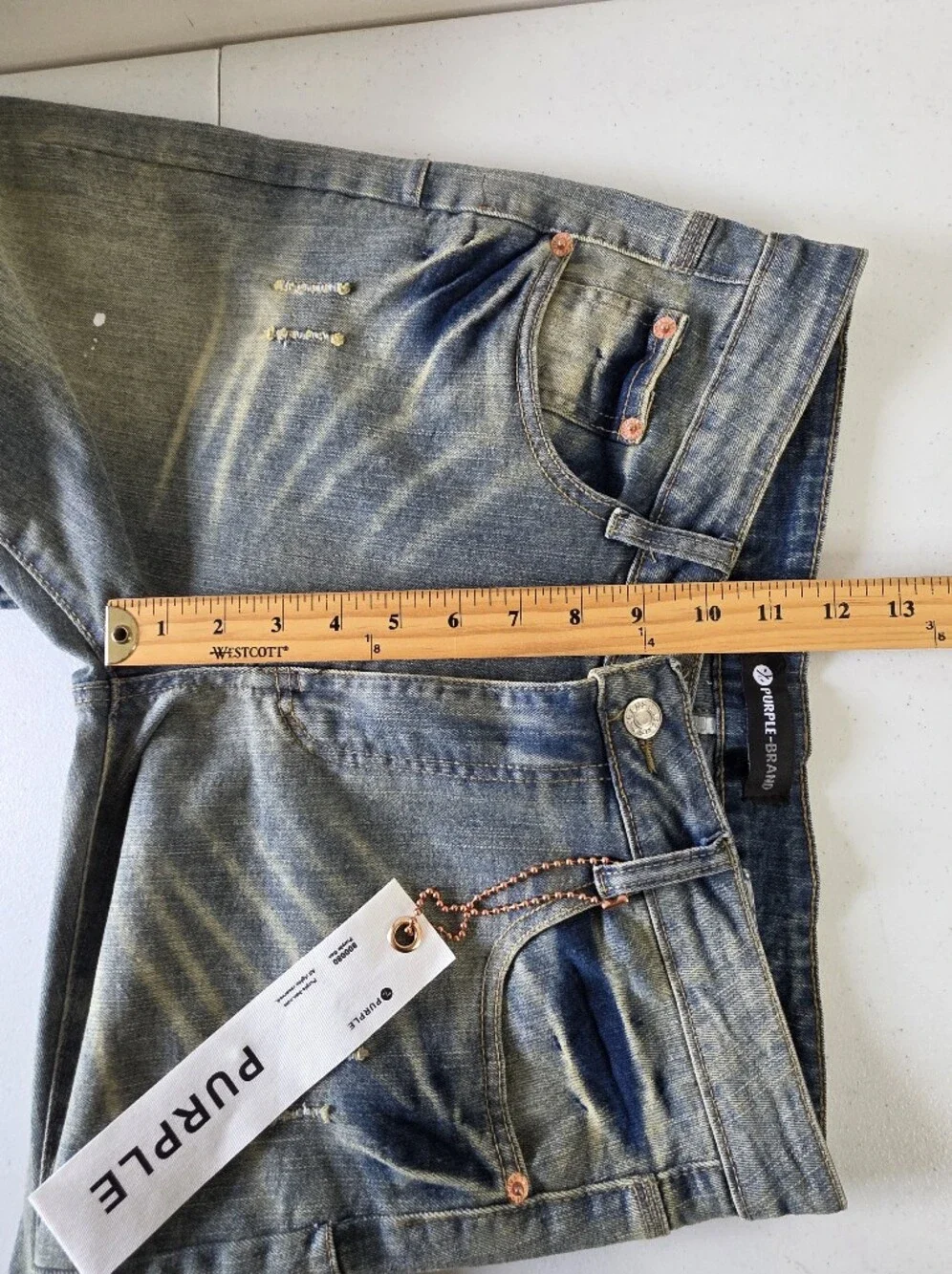 Purple Brand Paint Splatter Jeans Size W-30 Distressed Faded Denim Edgy NEW